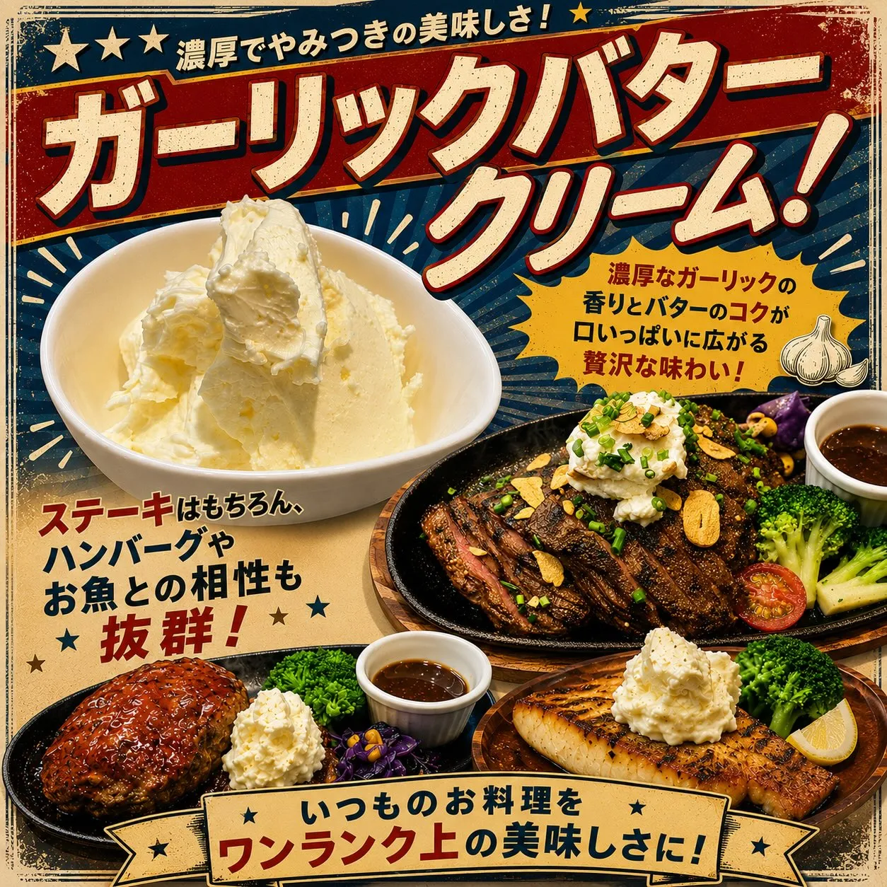 🧄✨**ガーリックバタークリーム登場!**✨